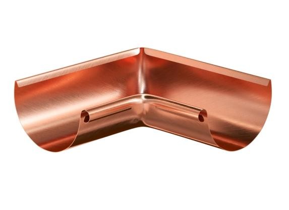 Водосток Aquasistem, система 125x90 - Угол желоба внутренний медный 90° купить в Ульяновске