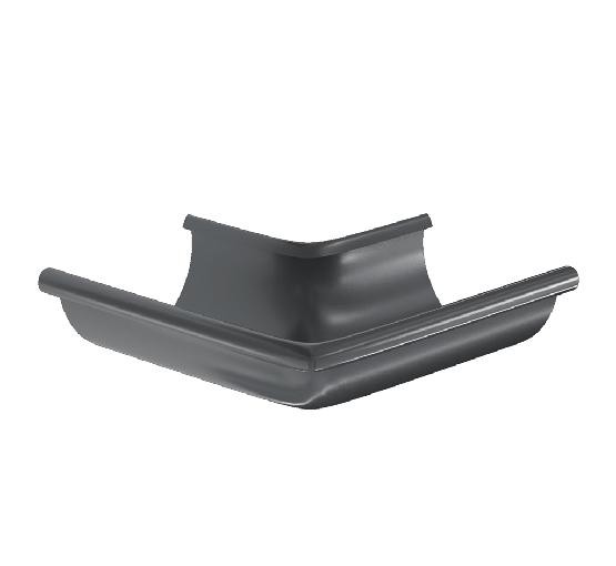 Водосток Aquasistem, система 125x90 -  Угол желоба, наружный 90° RAL 7024 Тёмно-серый купить в Ульяновске