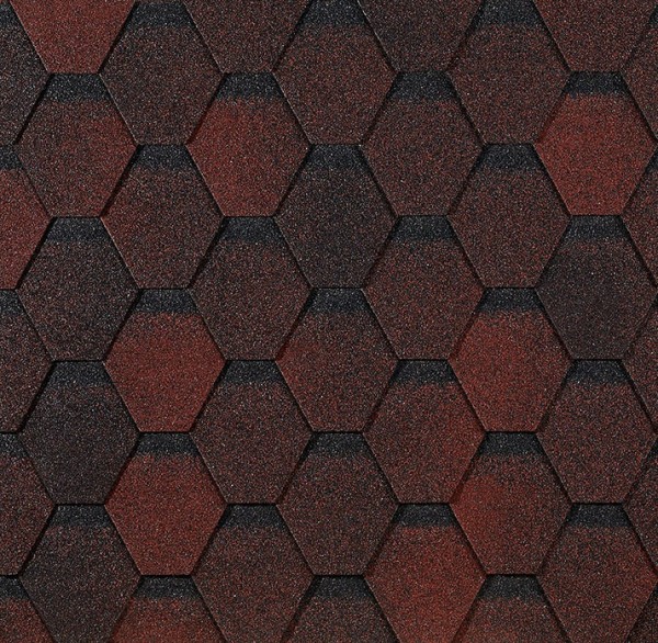 Гибкая черепица EURASIA Docke, Коллекция ШЕСТИГРАННИК Красный купить в Ульяновске