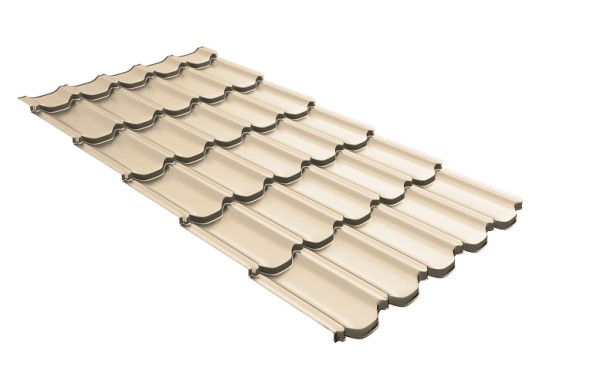 Металлочерепица квинта плюс с 3D резом 0,45 PE RAL 1015 светлая слоновая кость купить в Ульяновске