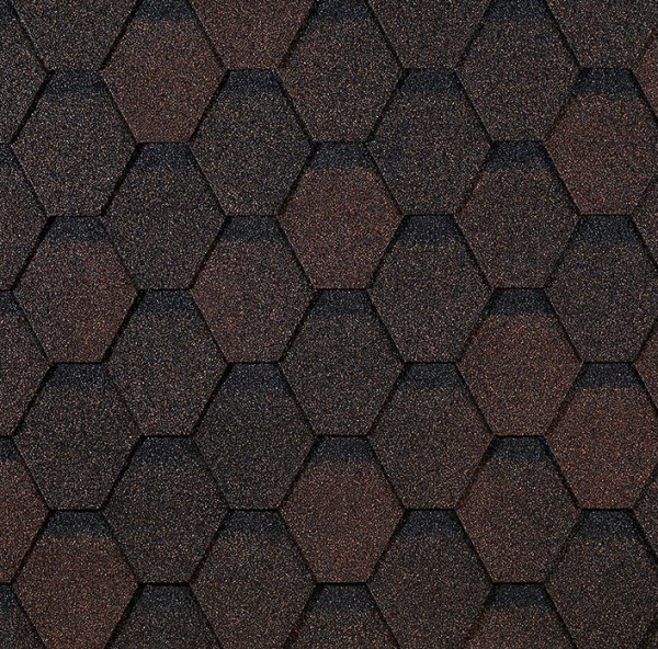 Гибкая черепица EURASIA Docke, Коллекция ШЕСТИГРАННИК Коричневый купить в Ульяновске