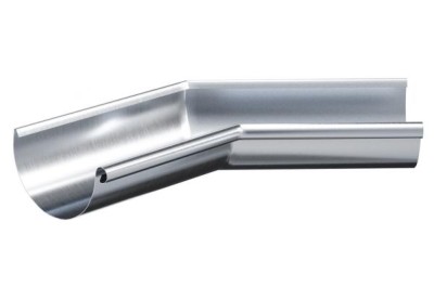 Водосток Aquasistem, Система 125x90 - Угол желоба внутренний  оцинковка 135°