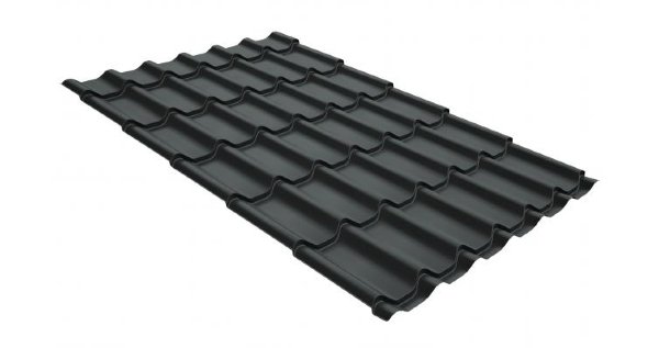 Металлочерепица классик GL 0,5 GreenCoat Pural Matt RR 23 темно-серый (RAL 7024 мокрый асфальт) купить в Ульяновске