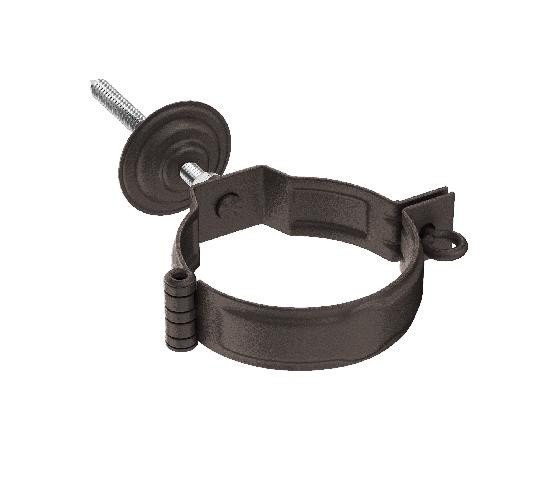 Водосток Aquasistem, Система 150/100 - Декоративный хомут трубы под метиз с комплектом крепления RR 32 Тёмно-коричневый matt купить в Ульяновске