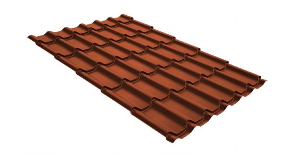 Металлочерепица классик GL 0,5 GreenCoat Pural RR 750 кирпично-красный (RAL 8004 терракота) купить в Ульяновске