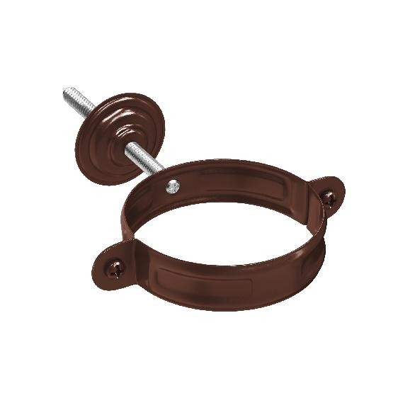 Водосток Aquasistem, система 125x90 - Комплект крепления трубы RAL 8017 Коричневый купить в Ульяновске