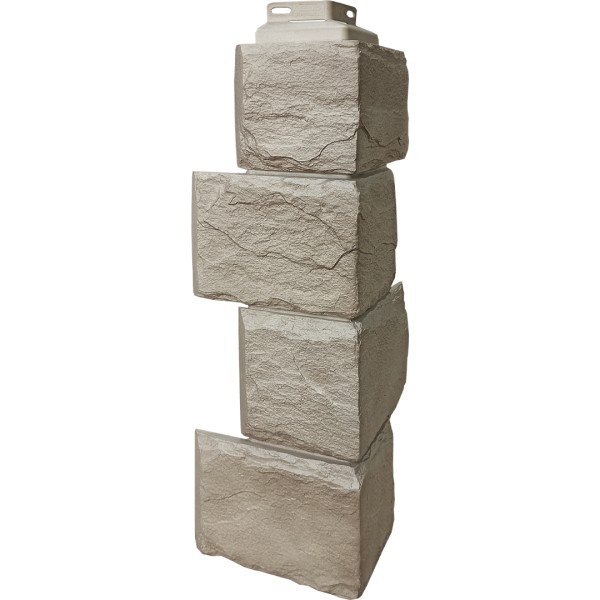 Цокольный сайдинг FineBer – Серия “Камень природный”, Угол наружный Песочный купить в Ульяновске