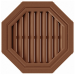 Восьмиугольная фронтонная вентиляционная решётка, Коричневая купить в Ульяновске