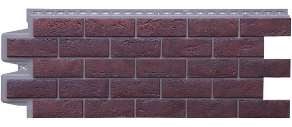 Фасадная панель Grand Line Состаренный кирпич Элит кофе (жжёный), ШОВ темно-бежевый купить в Ульяновске