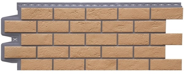 Фасадная панель Grand Line Состаренный кирпич Элит солома, ШОВ темно-бежевый купить в Ульяновске