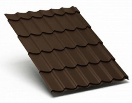 Металлочерепица Металл Профиль матовый полиэстр Valori 0,5 сталь RAL 8017 коричневый купить в Ульяновске