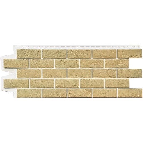 Фасадная панель Grand Line Состаренный кирпич Элит ваниль, ШОВ белый купить в Ульяновске