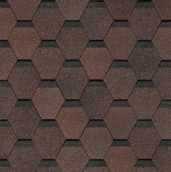 Гибкая черепица Docke, коллекция Шестигранник Коричневый купить в Ульяновске