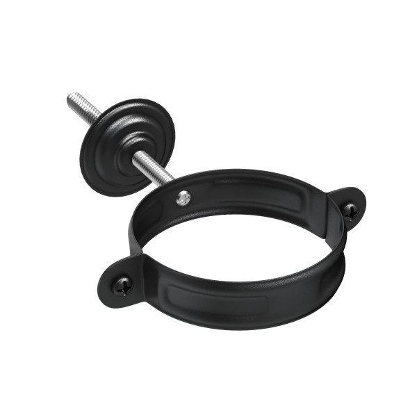 Водосток Aquasistem, система 125x90 - Комплект крепления трубы RAL 9005 Чёрный купить в Ульяновске