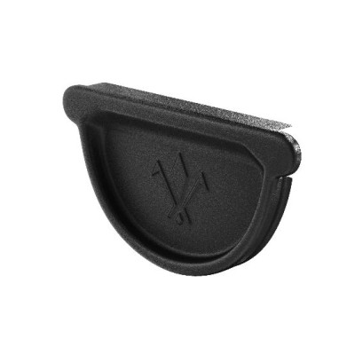 Водосток Aquasistem, система 125x90 - Заглушка универсальная с резиновым уплотнителем RAL 9005 Чёрный