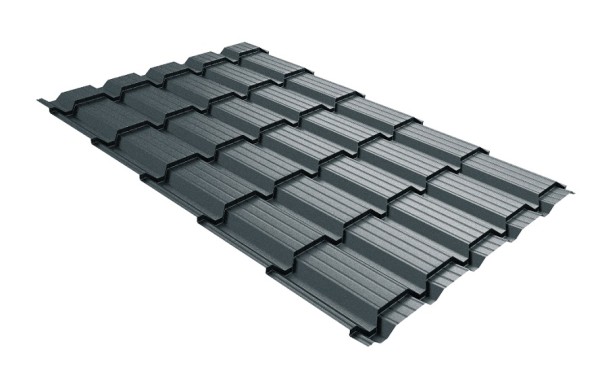 Металлочерепица GL квадро профи 0,5 Velur RAL 7016 антрацитово-серый купить в Ульяновске