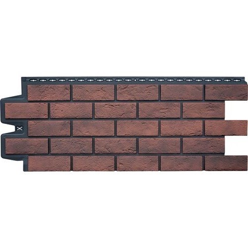 Фасадная панель Grand Line Состаренный кирпич Элит кофе (жжёный), ШОВ черный купить в Ульяновске