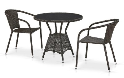 Комплект плетеной мебели AFINA из иск. ротанга T707ANS/Y137C-W53 Brown 2Pcs