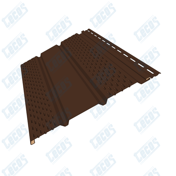 Софит к сайдингу ПЕРФОРАЦИЯ ПО БОКАМ TECOS ТЁМНЫЙ-КАШТАН купить в Ульяновске