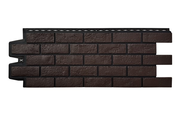 ФП Grand Line состаренный кирпич премиум Шоколадный (шов RAL 9005) купить в Ульяновске